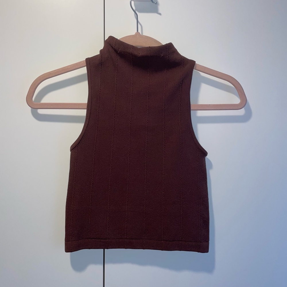 Zara brown turtle neck tank